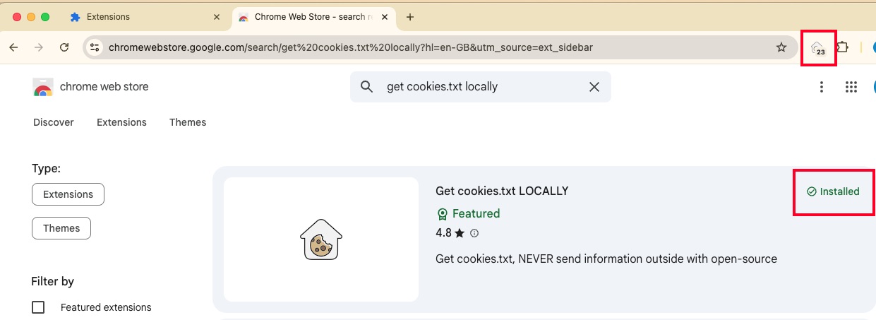 1. Install Extension